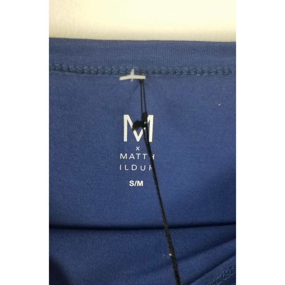 M X Matthildur Women's Sz. S/M Boxy Fit Beatrix Trapeze Top In Blue NWT - Picture 2 of 9